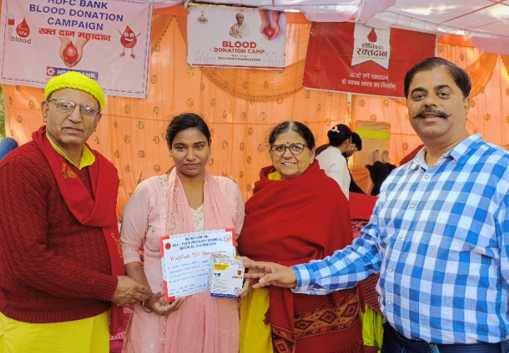 माता मनसा देवी मंदिर में श्रद्धालुओं द्वारा हुआ 32 यूनिट्स रक्त एकत्र