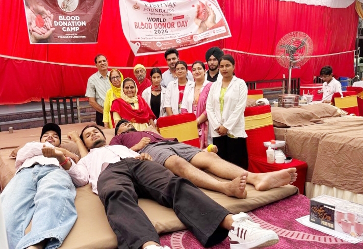 विश्व रक्तदाता दिवस पर विश्वास फाउंडेशन ने ट्राईसिटी में एकत्र कीं 164 यूनिट रक्त